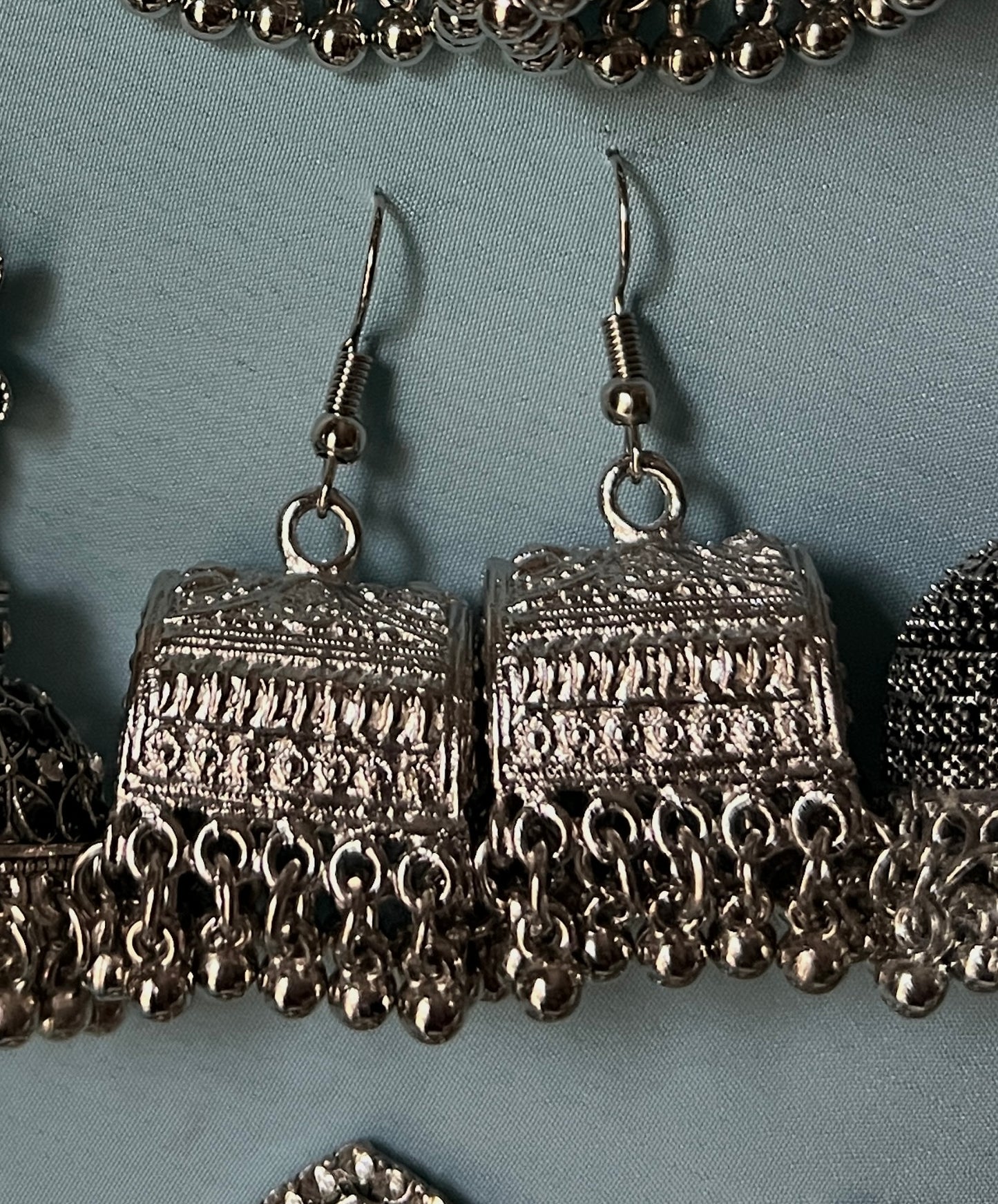 Daily wear Silver jhumkis