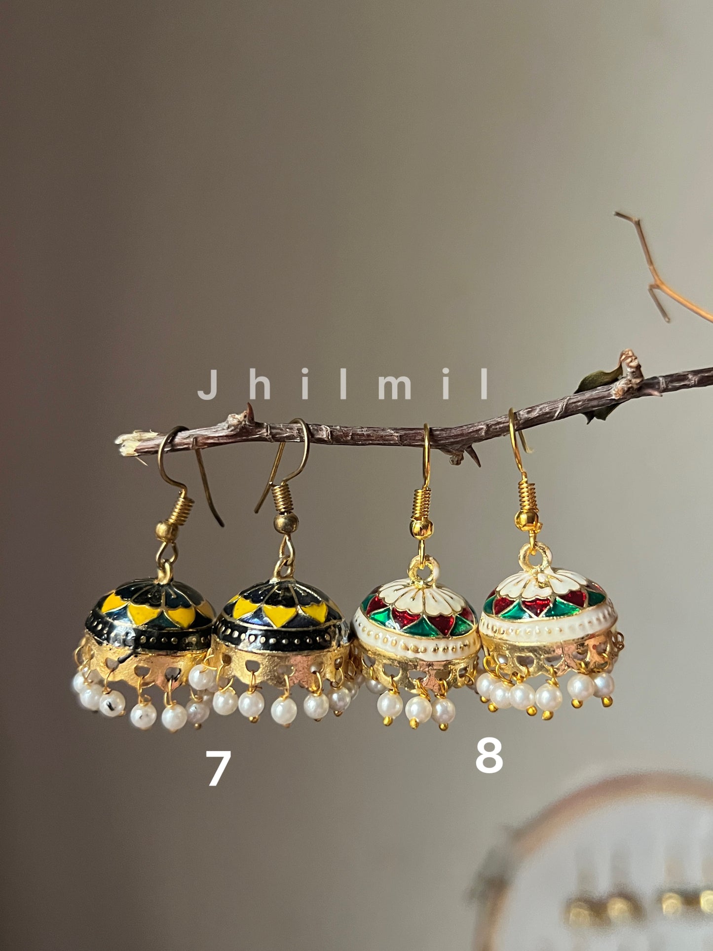 Daily Wear Meenakari Jhumkis
