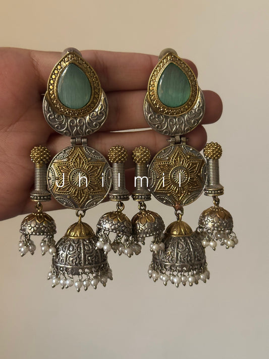 Marjaan Dual Tone Earrings