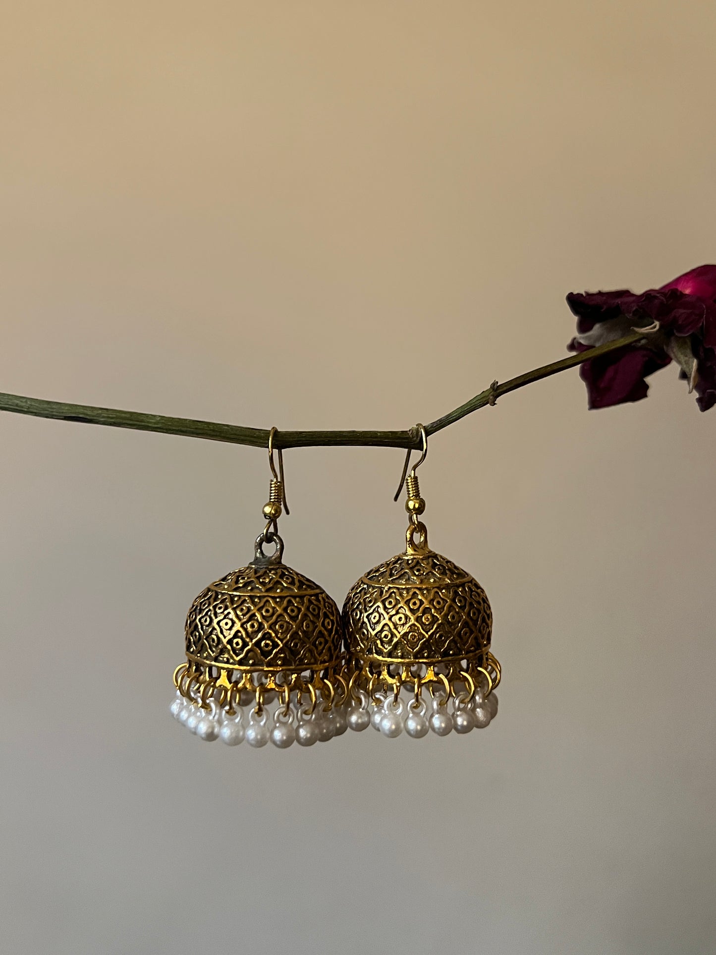 Golden Moti Jhumki