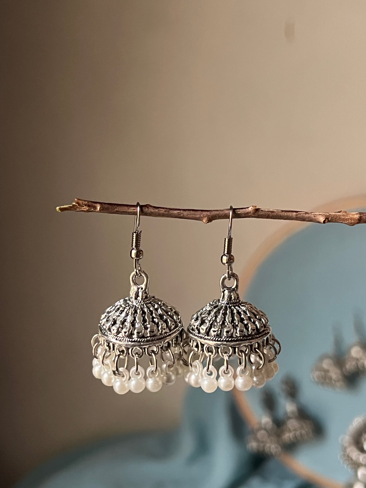 Daily wear Silver jhumkis