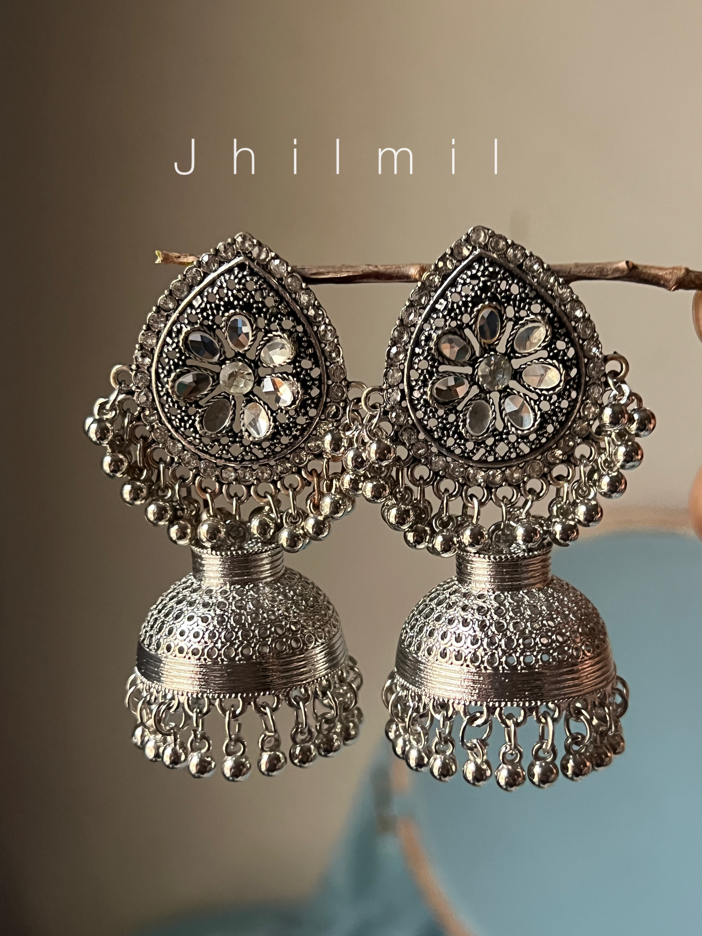 Daily wear Silver jhumkis