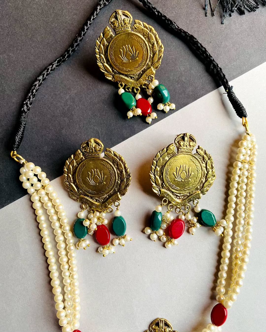Beaded Lotus Choker Set