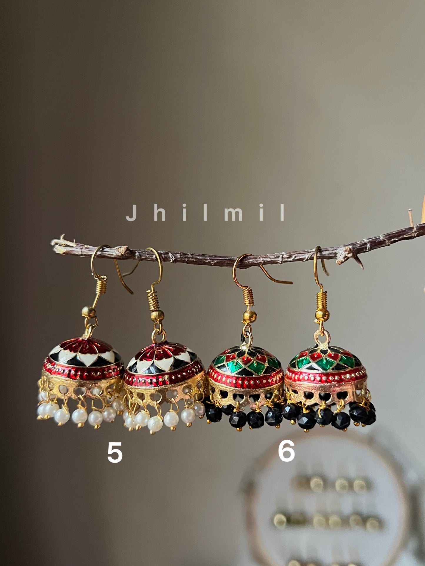 Meenakari Jhumkis