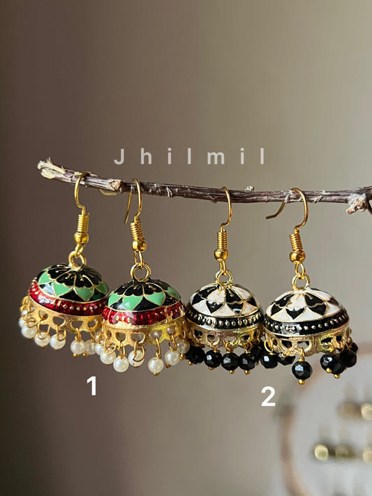 Meenakari Jhumkis