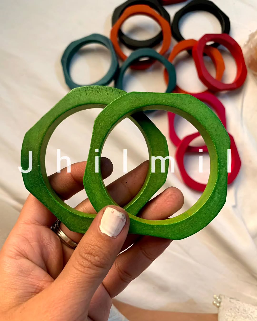 Chunky Wooden Bangles