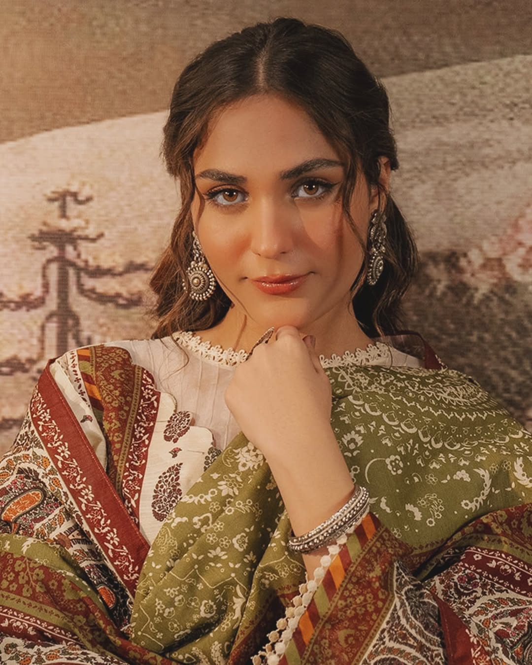 Rajasthani drop circle earrings