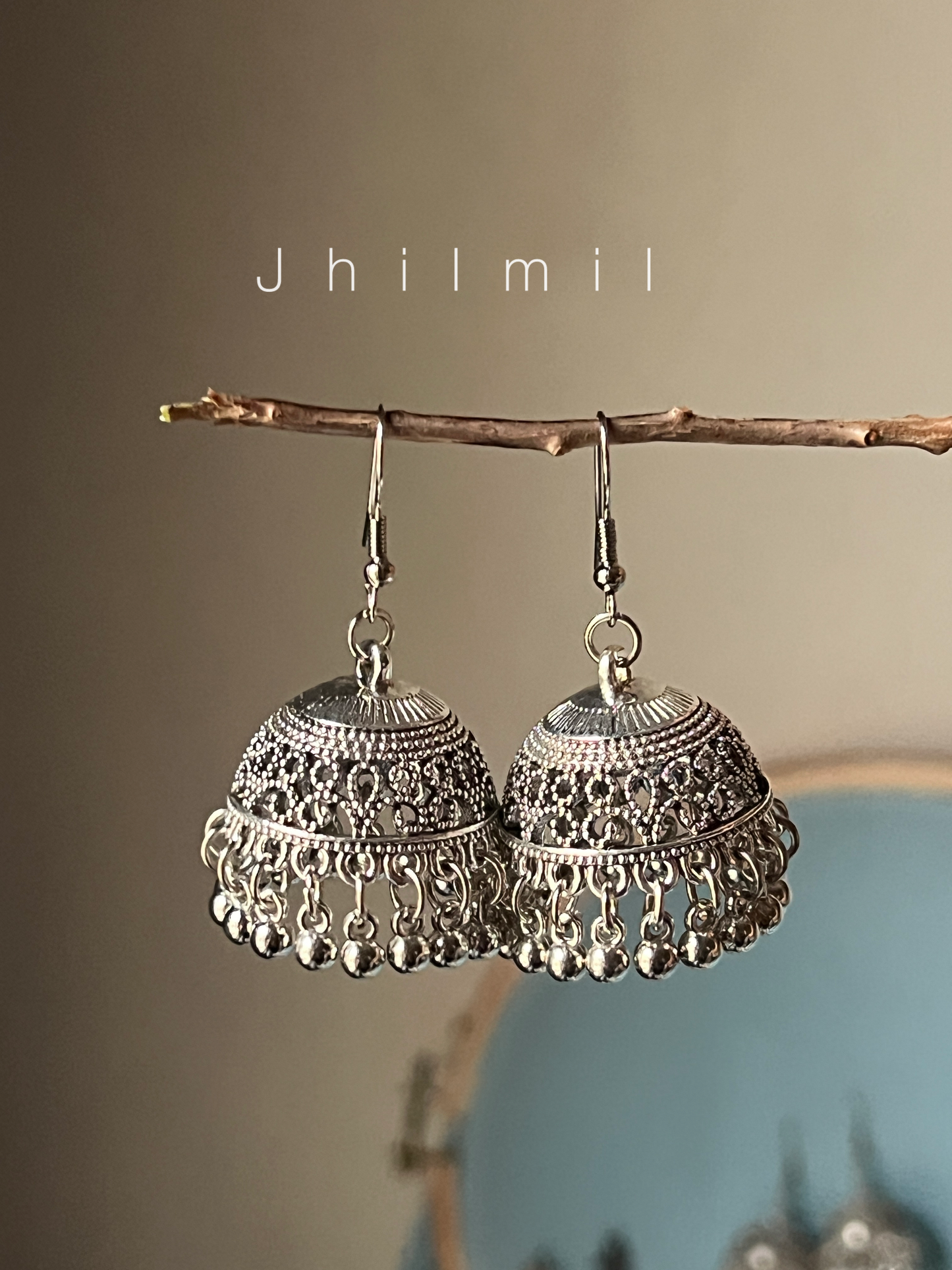 Daily wear Silver jhumkis