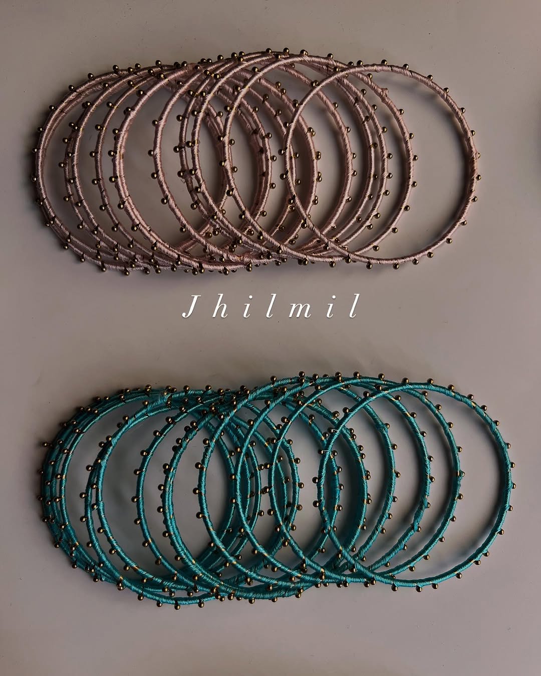 Silk Dotted Metal Bangles