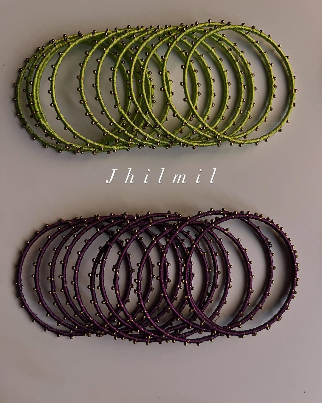 Silk Dotted Metal Bangles