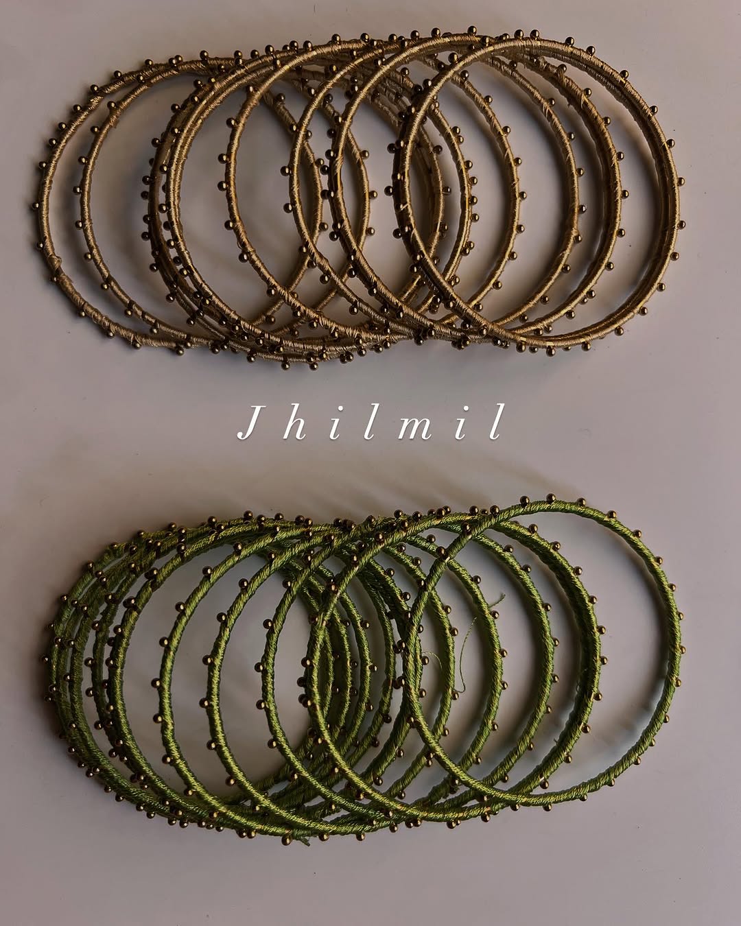 Silk Dotted Metal Bangles