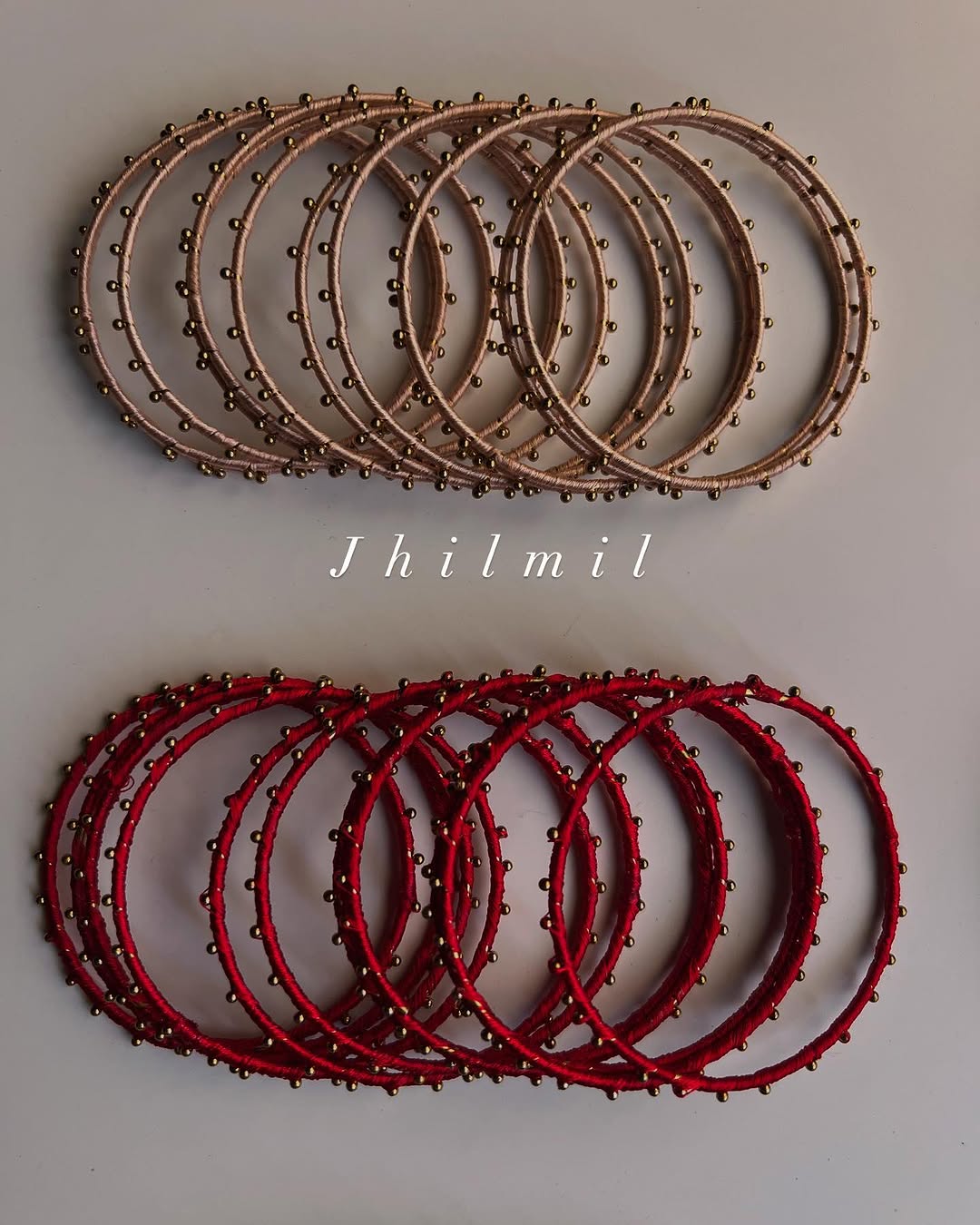 Silk Dotted Metal Bangles