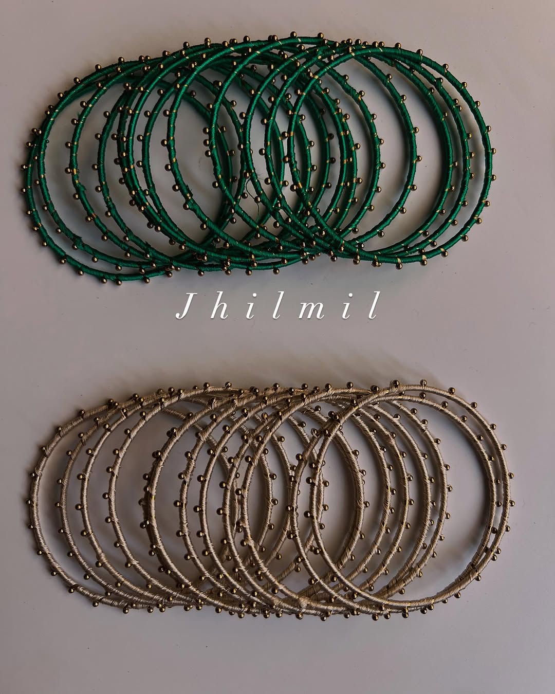 Silk Dotted Metal Bangles