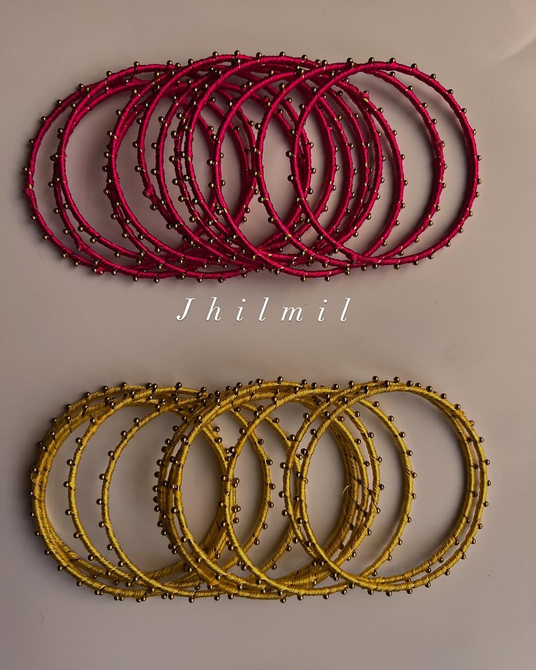 Silk Dotted Metal Bangles