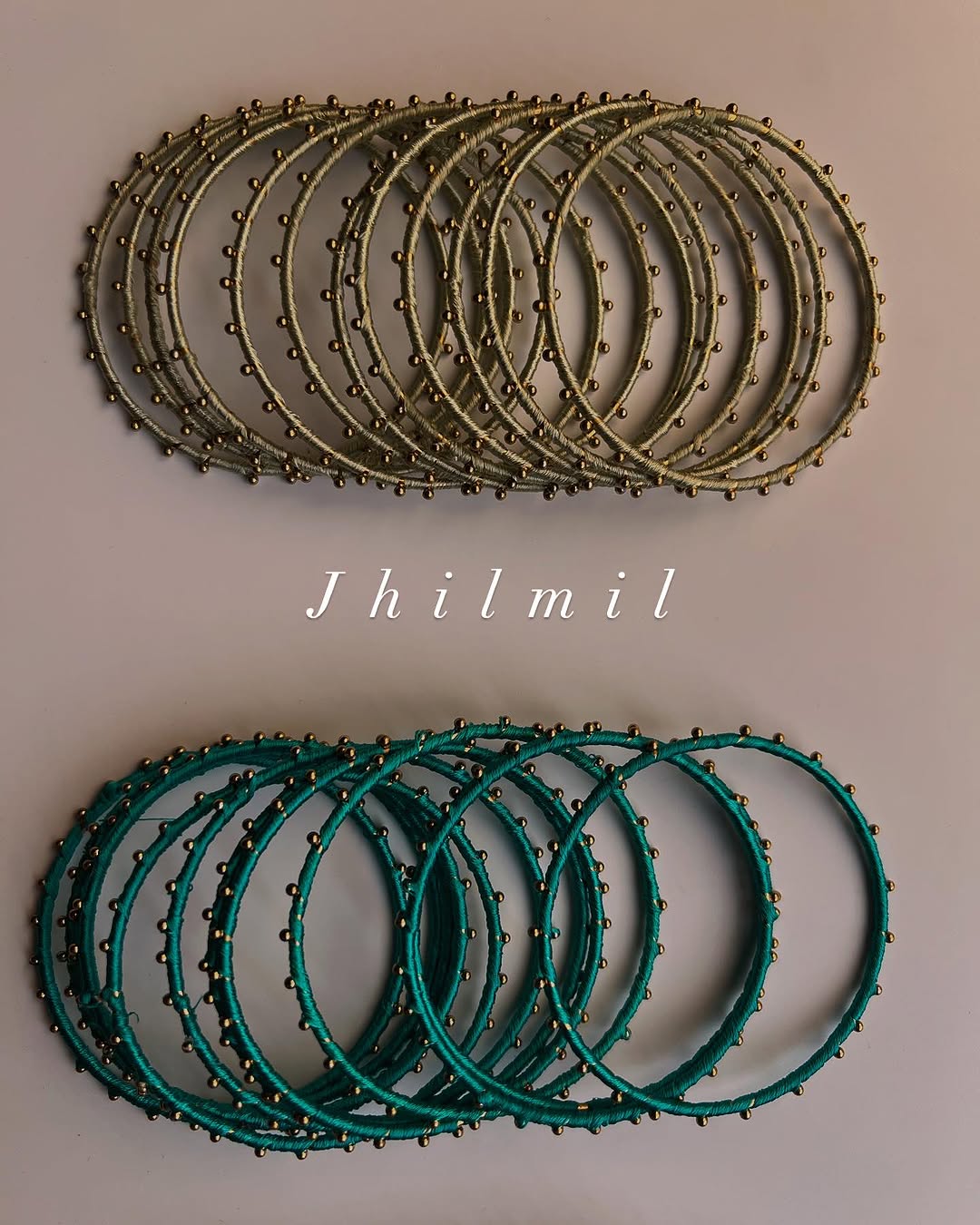 Silk Dotted Metal Bangles