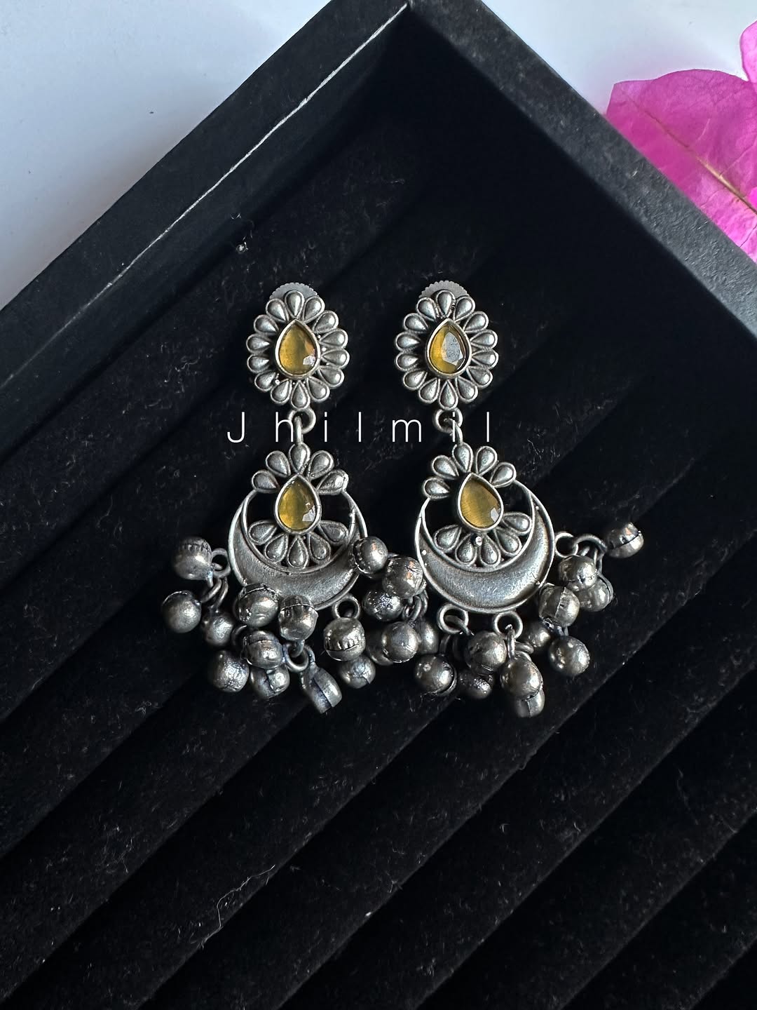 Phool chand bali earrings embellished with ghungroos