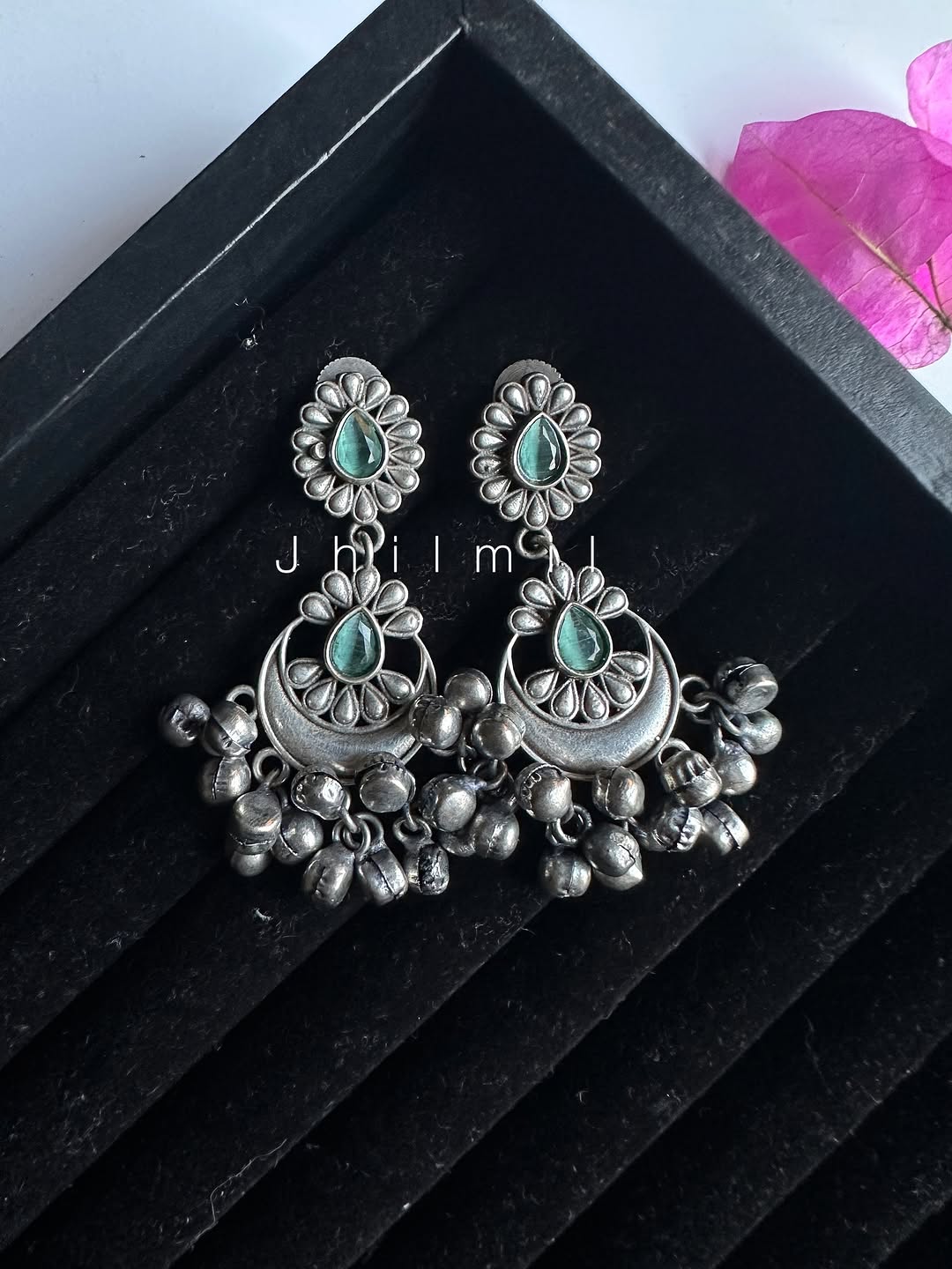 Phool chand bali earrings embellished with ghungroos