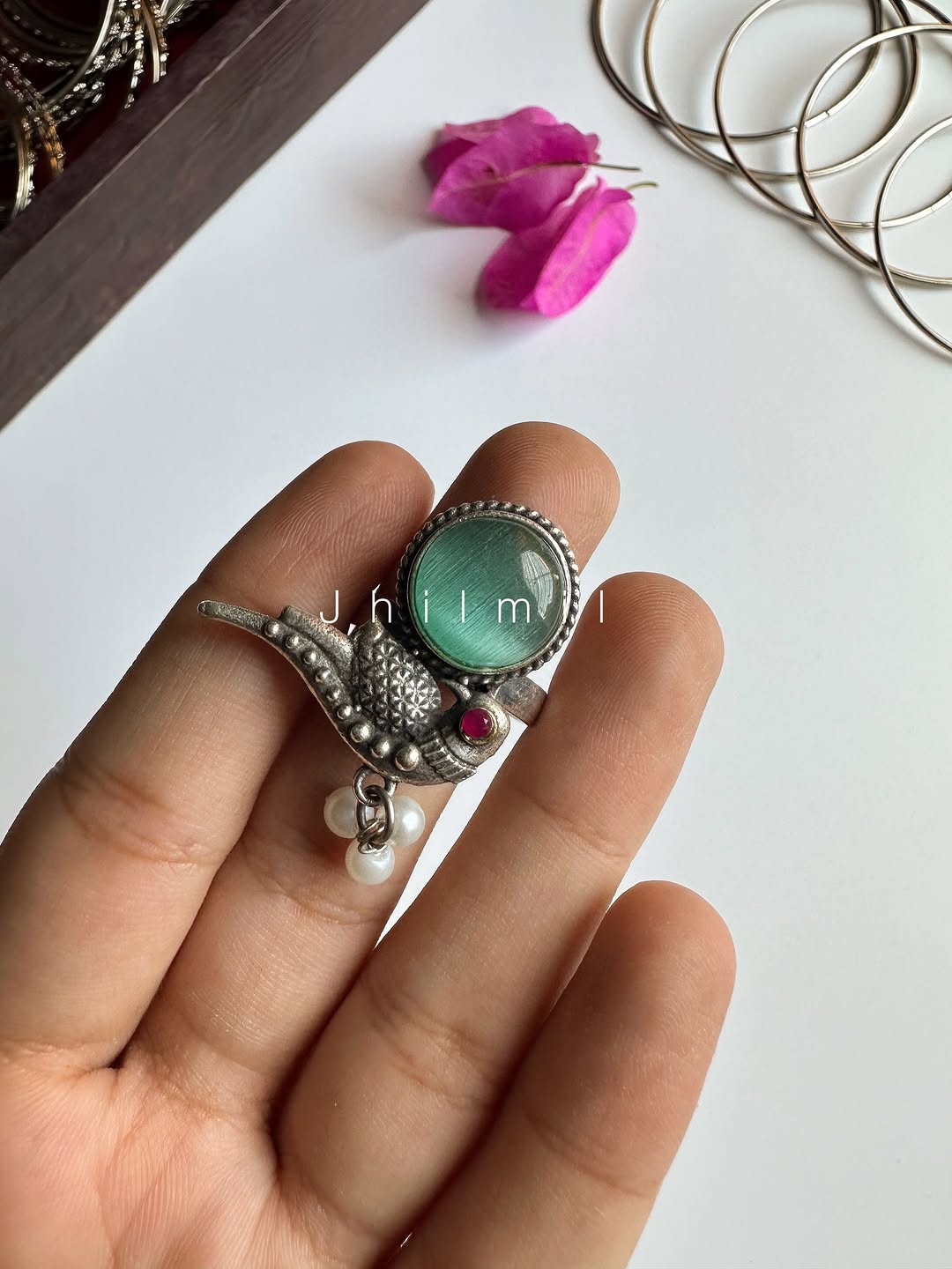 Dainty Stone Bird Ring