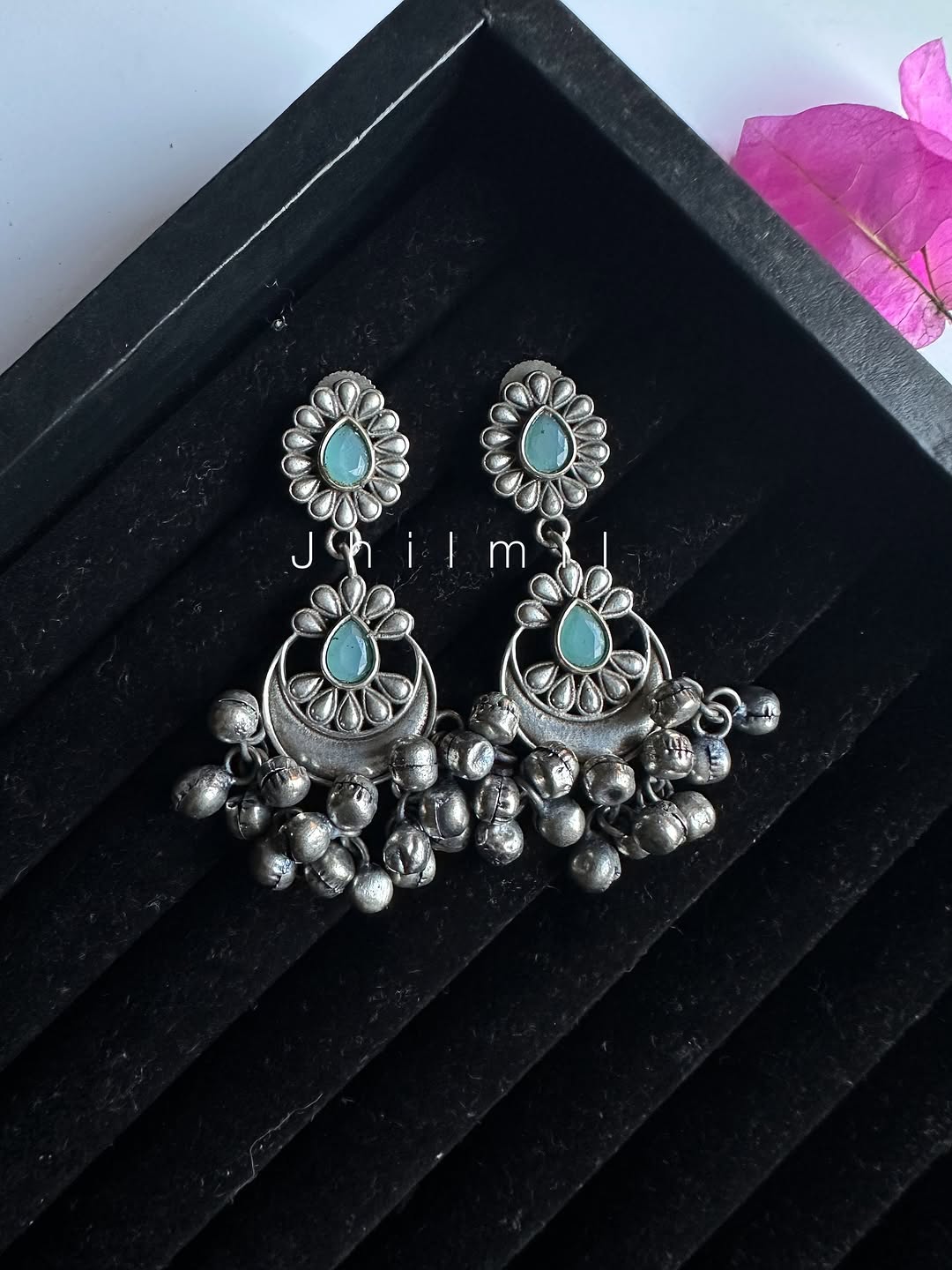 Phool chand bali earrings embellished with ghungroos