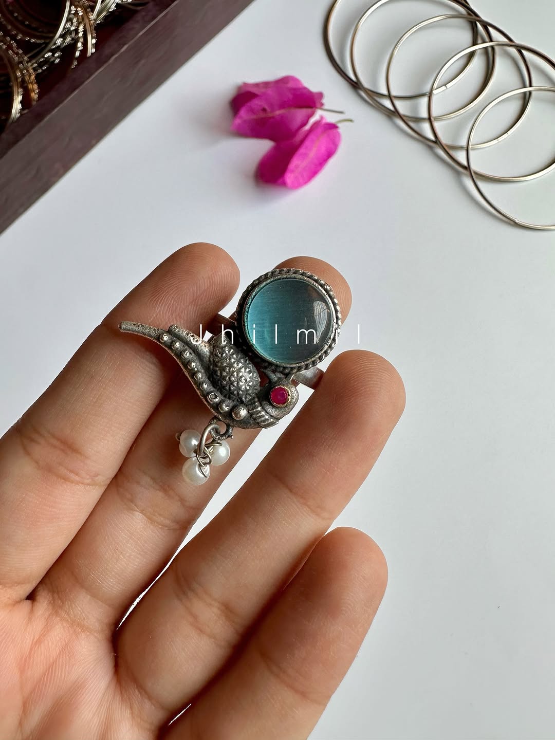Dainty Stone Bird Ring