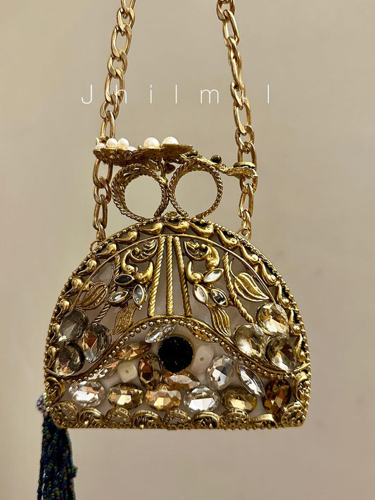 Festive handmade Clutch - Dome Blue