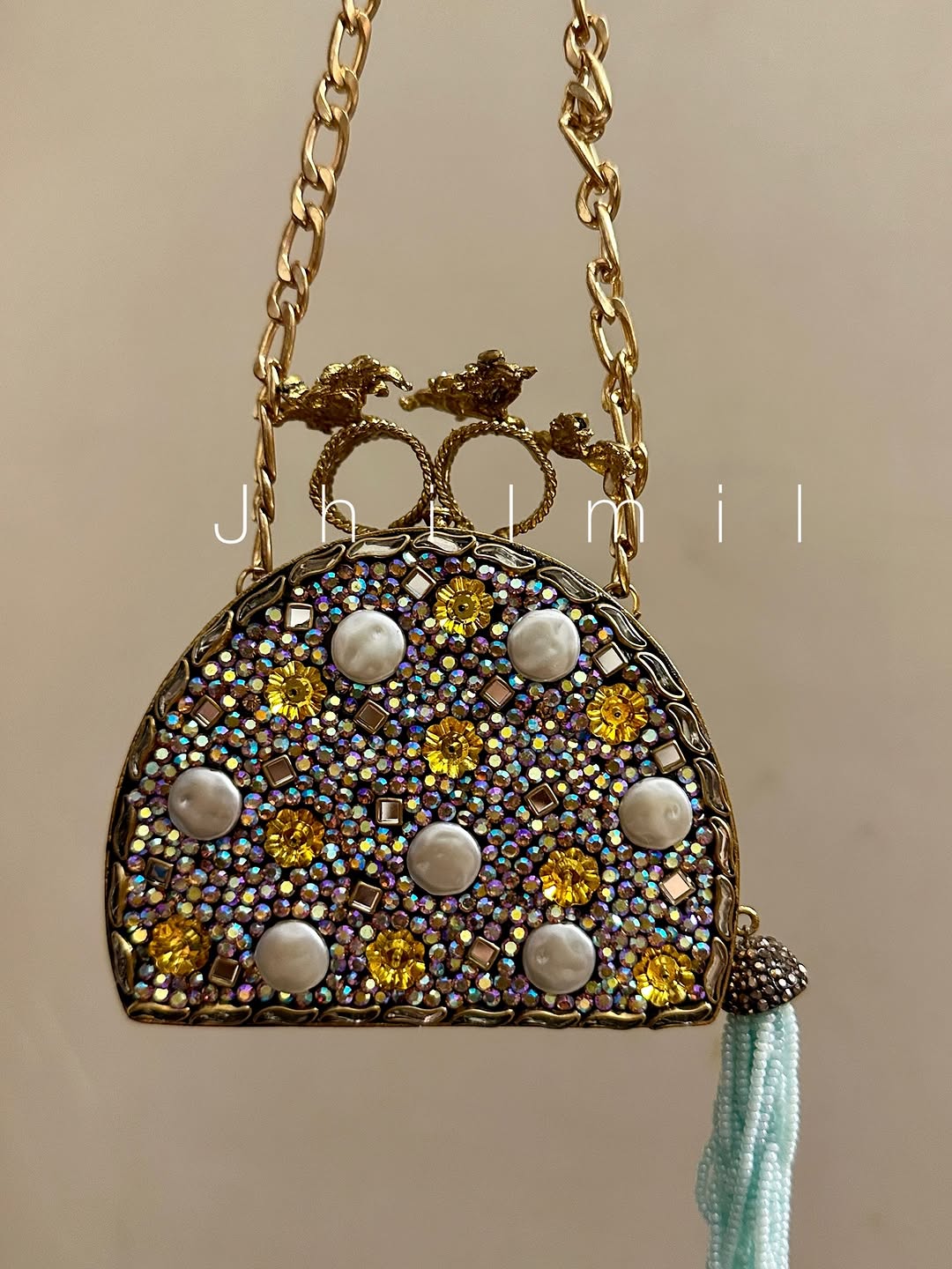 Luxury Clutch - Dome Yellow Mother Pearl