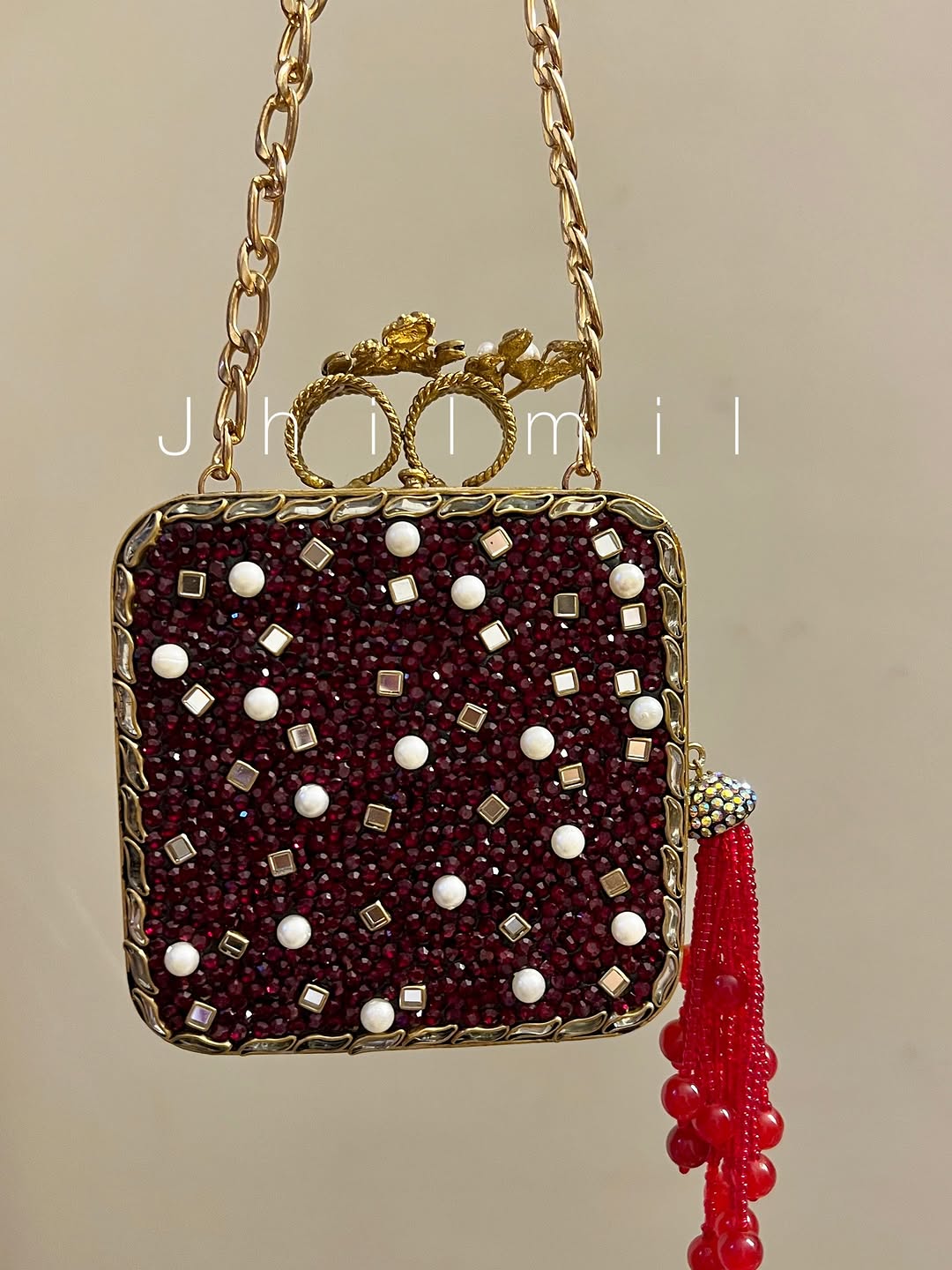 Luxury Clutch - Square Maroon