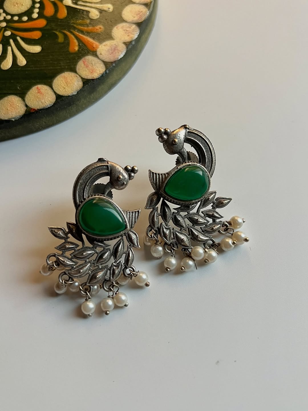 Peacock studs
