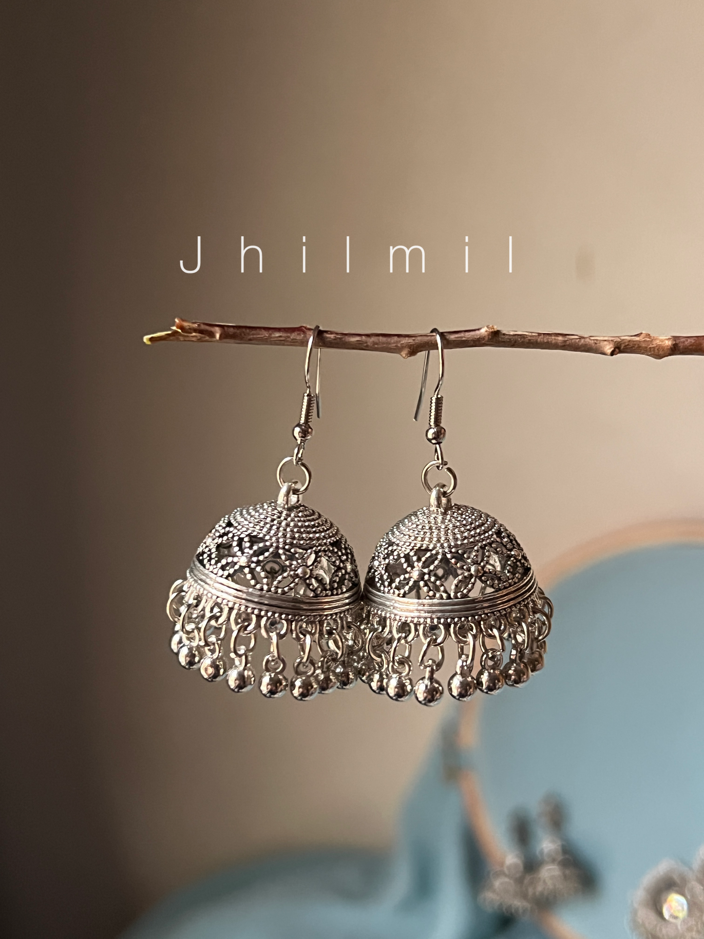 Daily wear Silver jhumkis