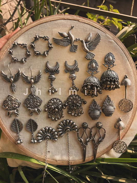 Silver Brass Earrings - 002
