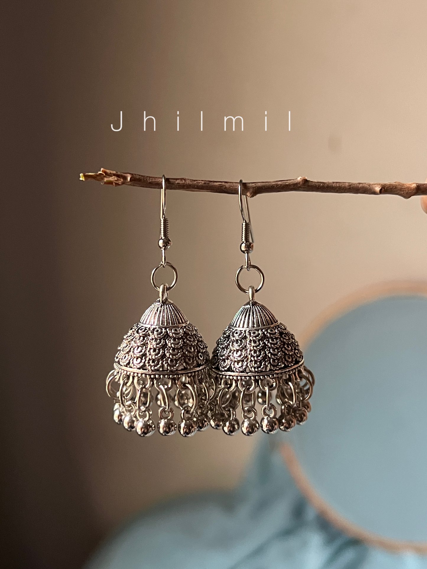 Daily wear Silver jhumkis