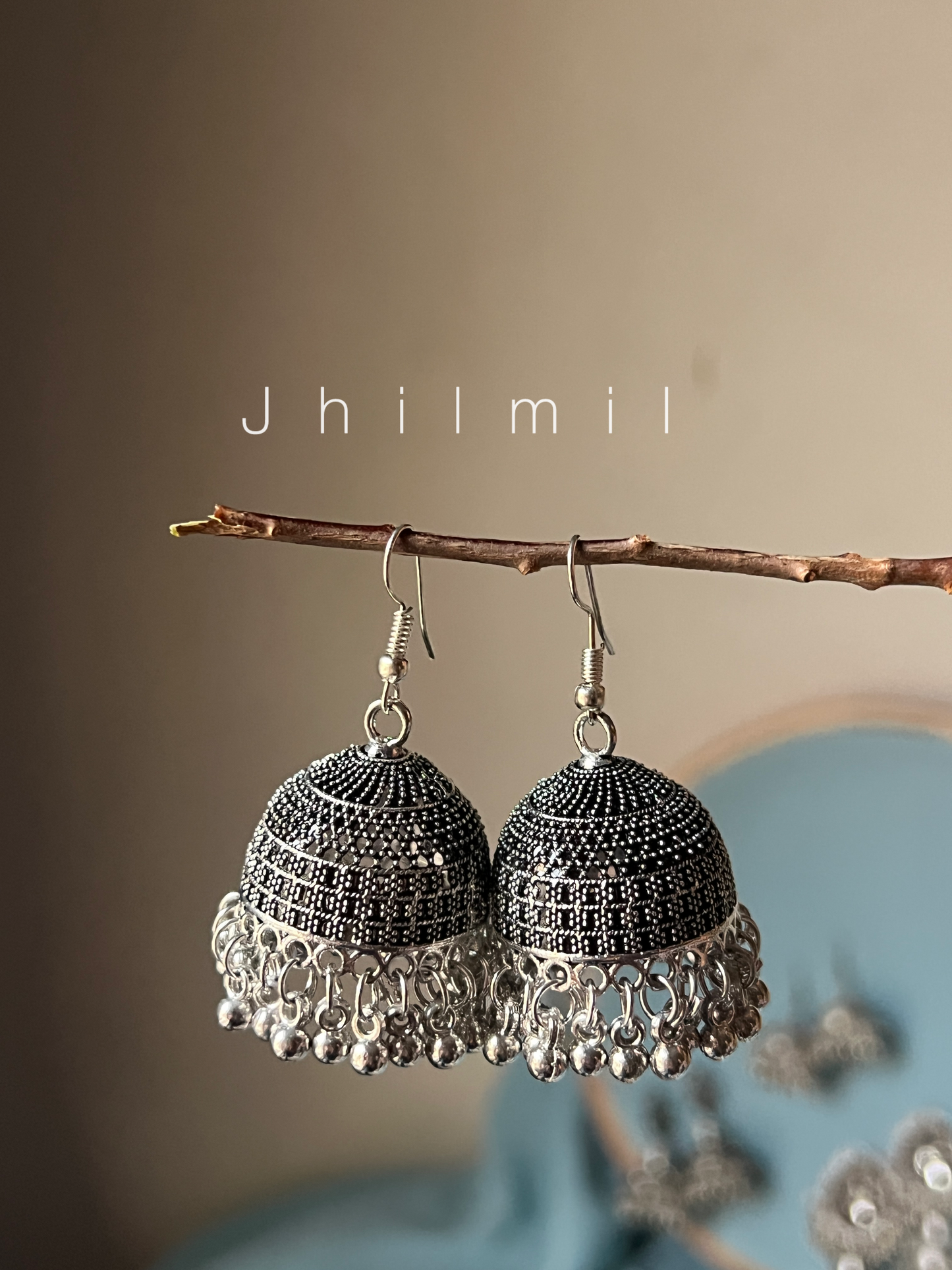 Daily wear Silver jhumkis