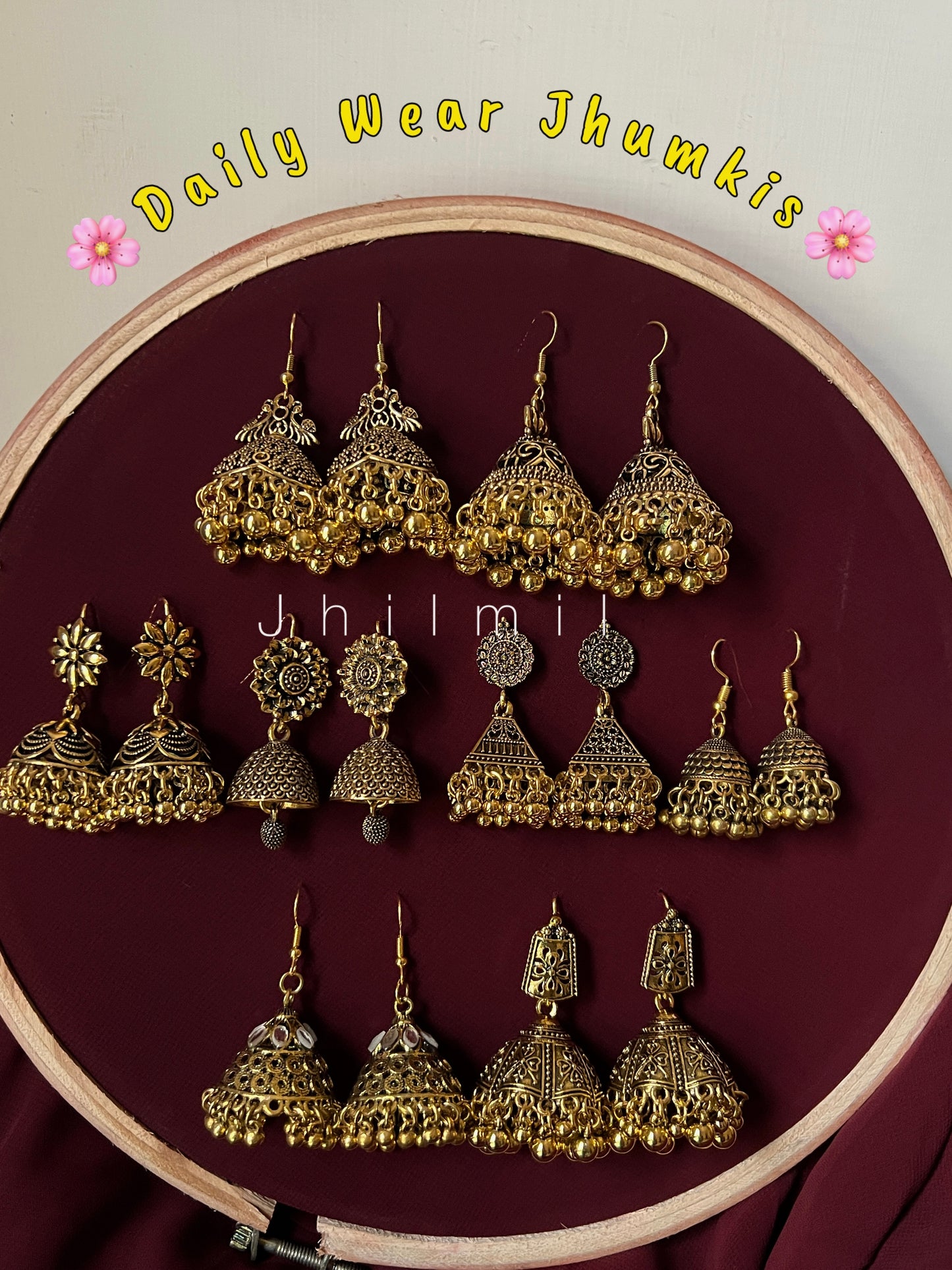 Daily Wear Golden Jhumkis