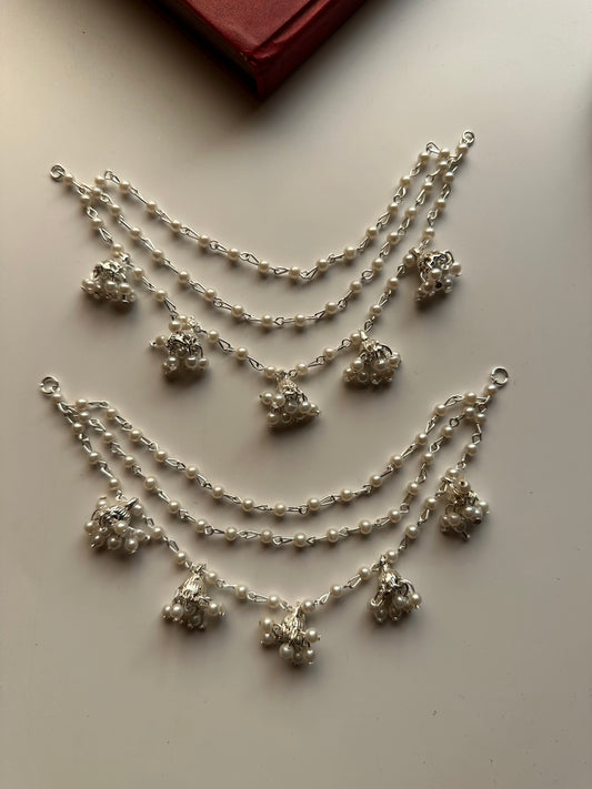 Silver Jhumki Saharay