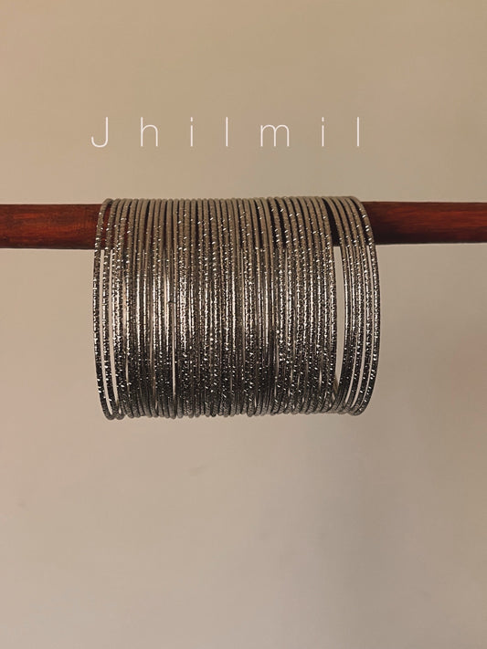 Silver Metal Churi - 40 Bangles