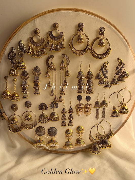 Golden Ethnic Jhumkas