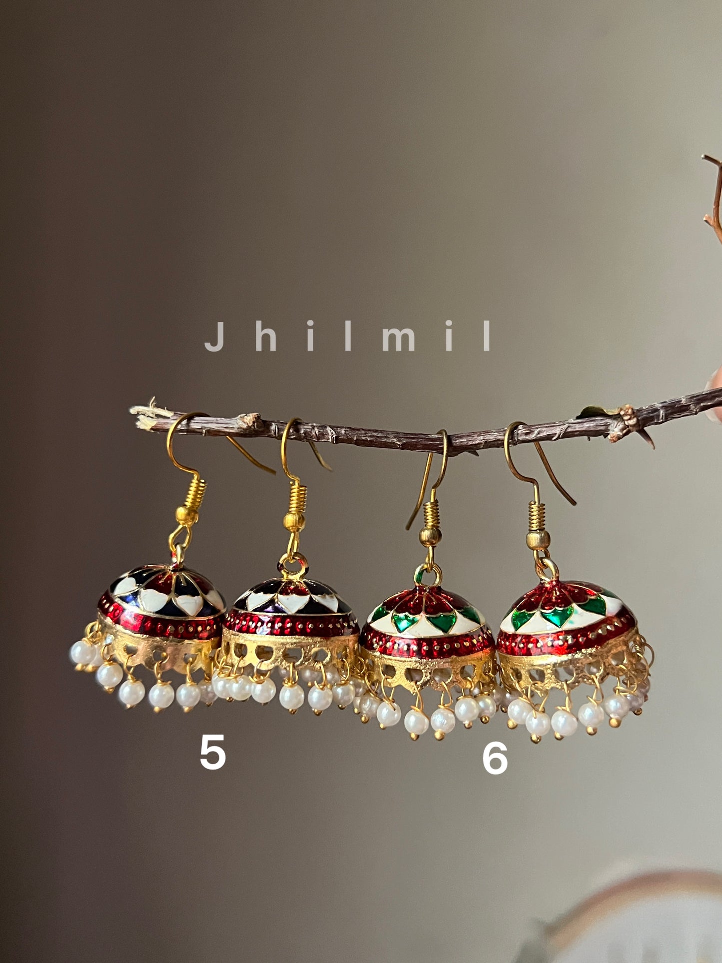 Daily Wear Meenakari Jhumkis