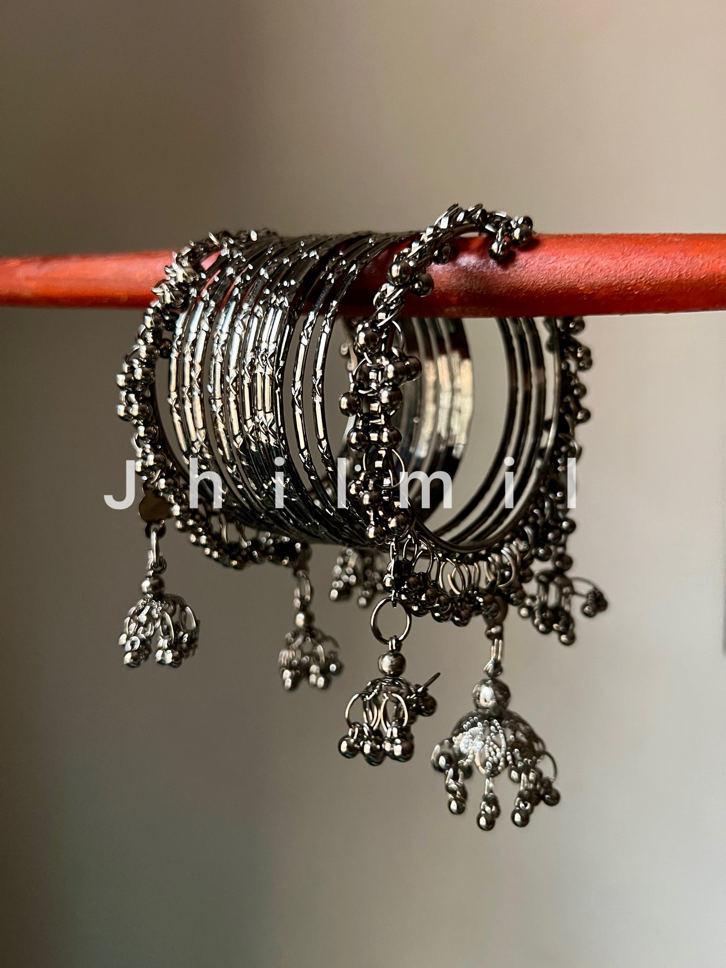 Black Jhumki Bangles set
