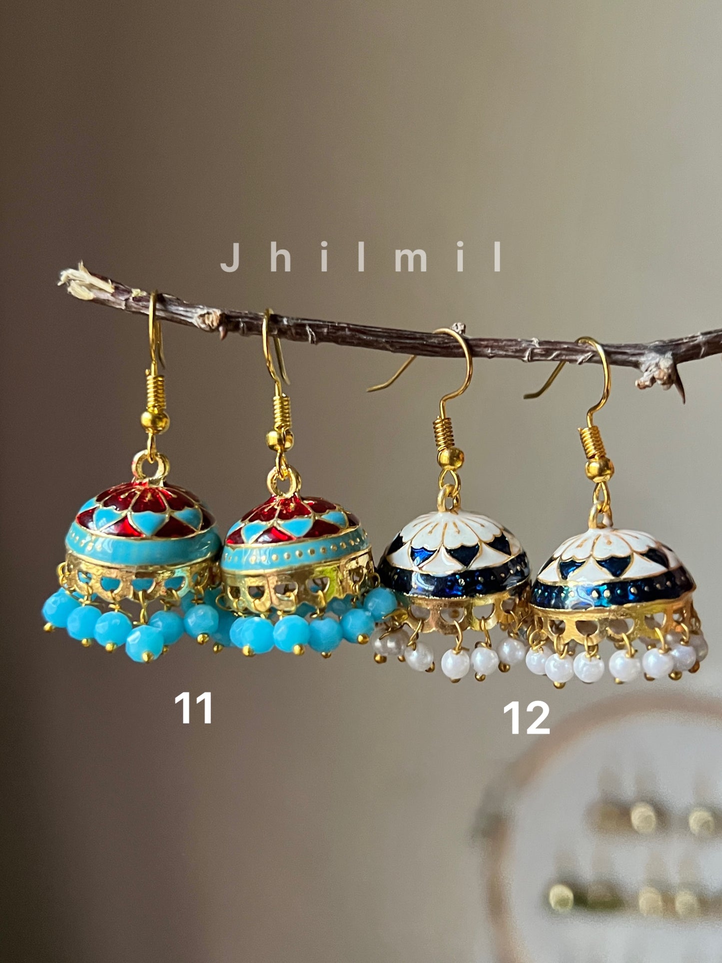 Daily Wear Meenakari Jhumkis