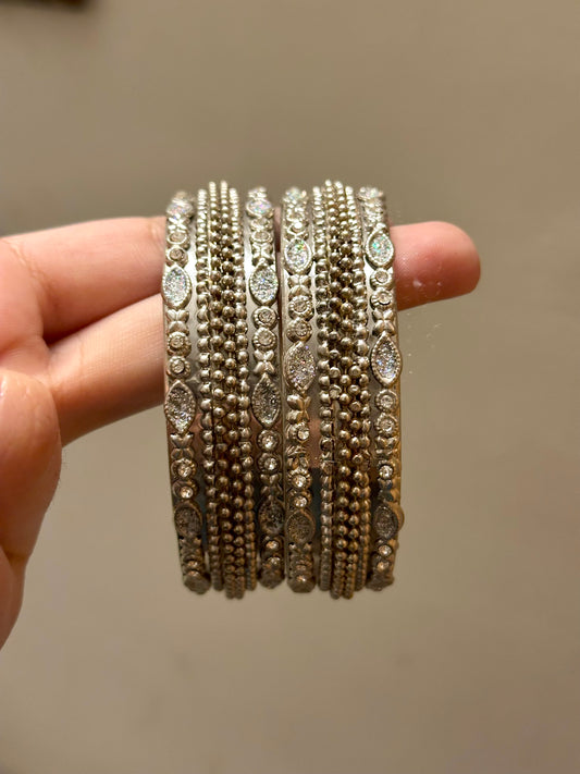 Silver Chunky Kara Set