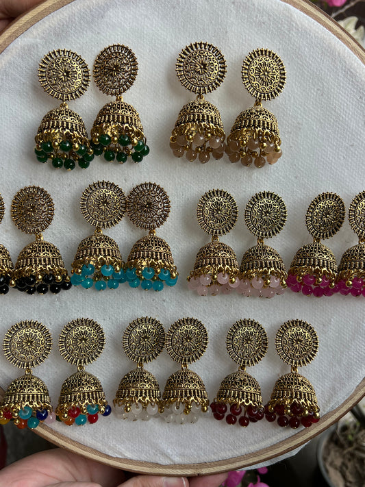 Round Golden Jhumki