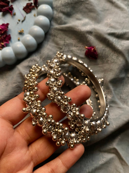 Beaded gajra bangle pair