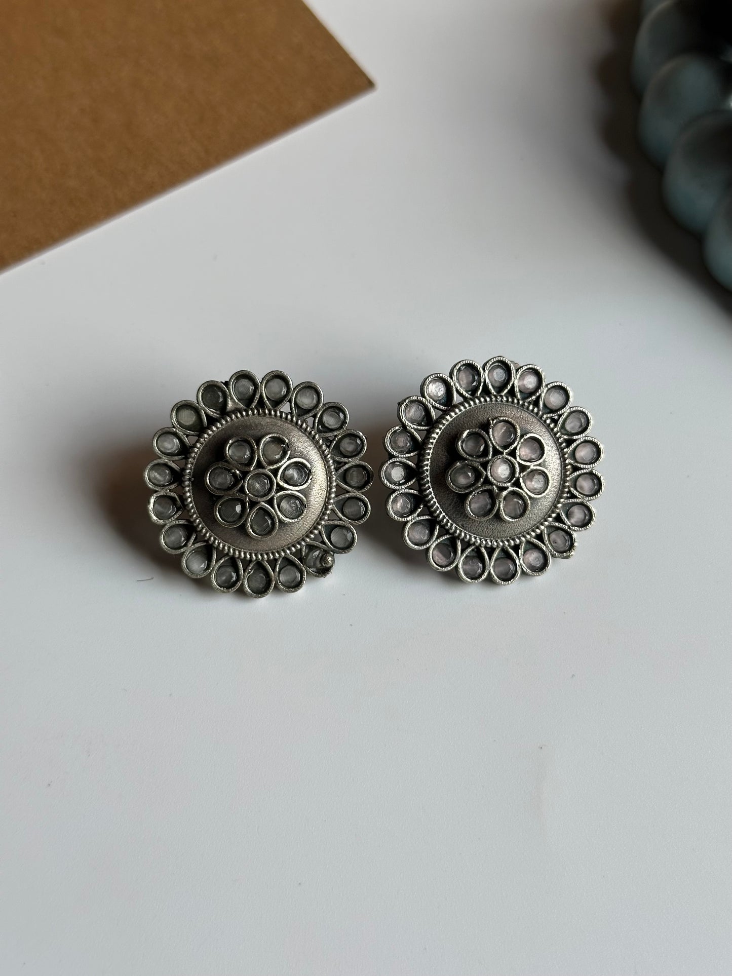 Round Floral Stud