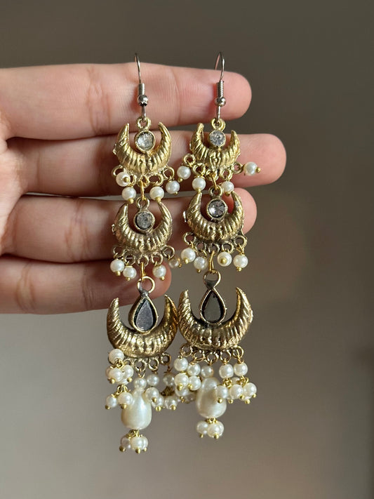 Teen Chand Earrings