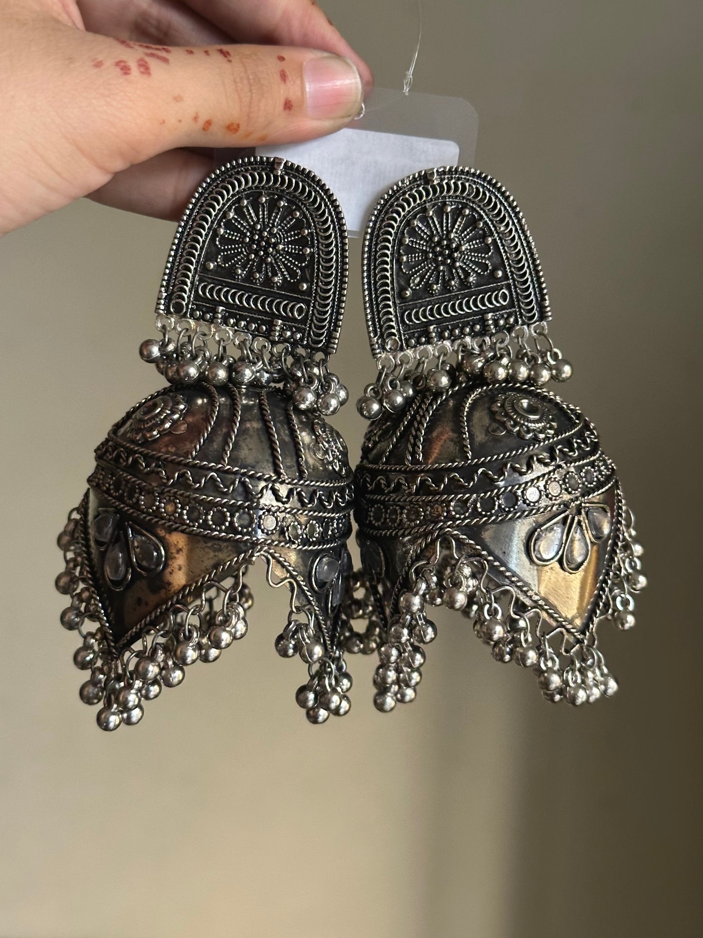 Oxidized Jhumka Design 9