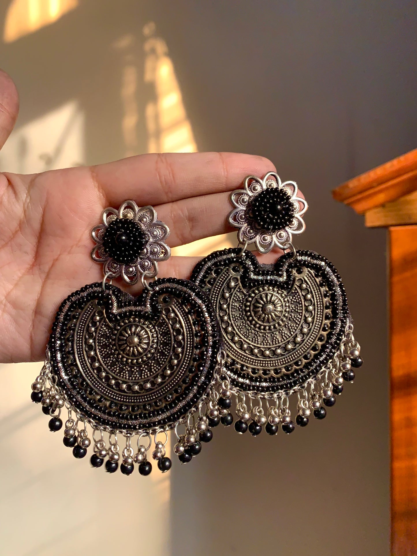 Black Naqshi Earrings