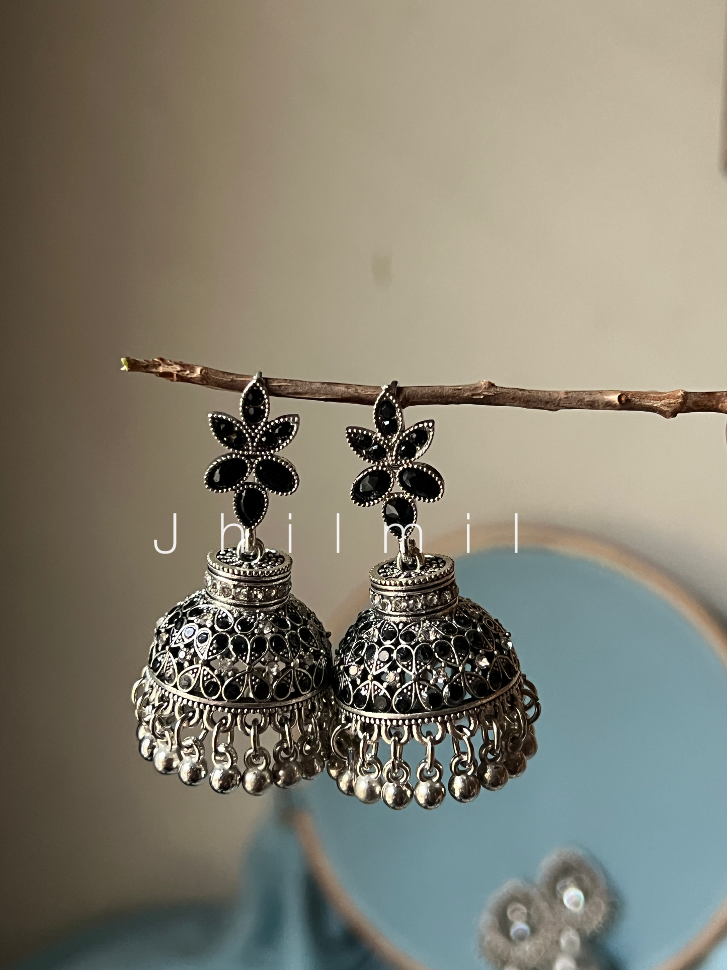 Daily wear Silver jhumkis