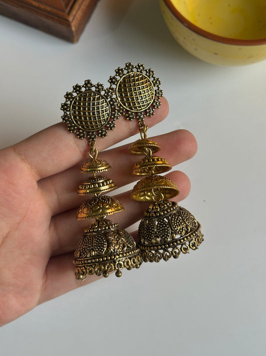 Three tier Jhumki