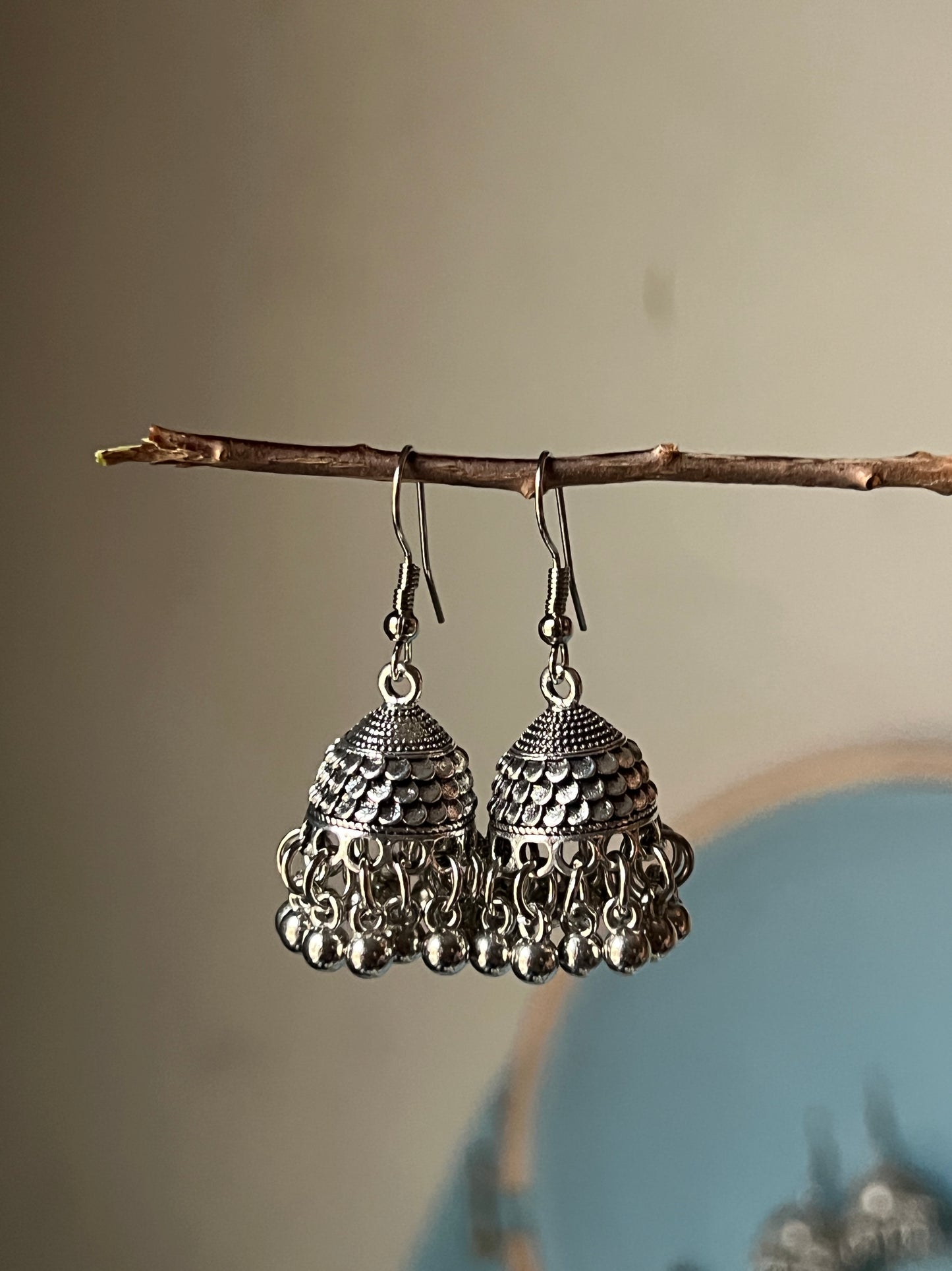 Daily wear Silver jhumkis