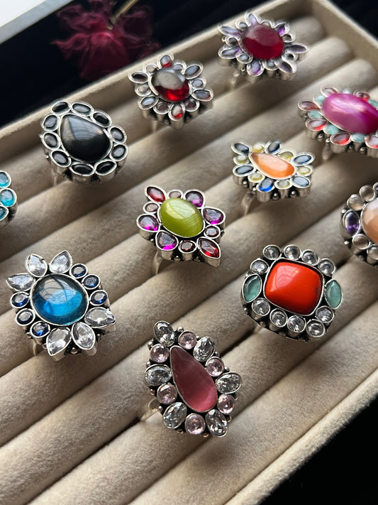 Adjustable Stone Rings